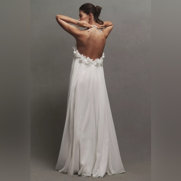 PATBO NWT Maia 3D Floral Hand Embroidered White Wedding Gown 12 - Picture 6 of 16